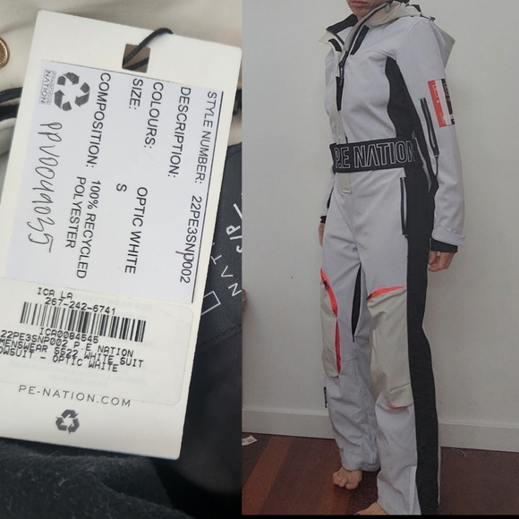 Nwt PR P.Enation giving PM epic optic white cargo snow suit S - Picture 2 of 5